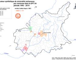 Carte DPT 04 des communes à forte sinistralité « sécheresse » (ONRN, données 2023)