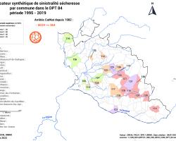 Carte DPT 84 des communes à forte sinistralité « sécheresse » (ONRN, données 2023)