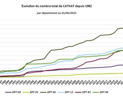 Dynamique Cat Nat pour PACA et par département depuis 1982