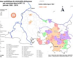 Carte DPT 13 des communes à forte sinistralité « sécheresse » (ONRN, données 2023) => 52 communes impactées