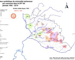 Carte DPT 84 des communes à forte sinistralité « sécheresse » (ONRN, données 2023) => 25 communes impactées