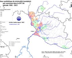 On compte 26 communes dites à forte sinistralité en Vaucluse : 1 de niveau 4, 5 de niveau 3, 8 de niveau 2, 7 de niveau 1 et 5 de niveau 0