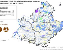 Seules 23 communes ont été reconnues pour au moins la moitié de leurs arrêtés de catastrophes naturelles au titre des mouvements de terrain hors sécheresse