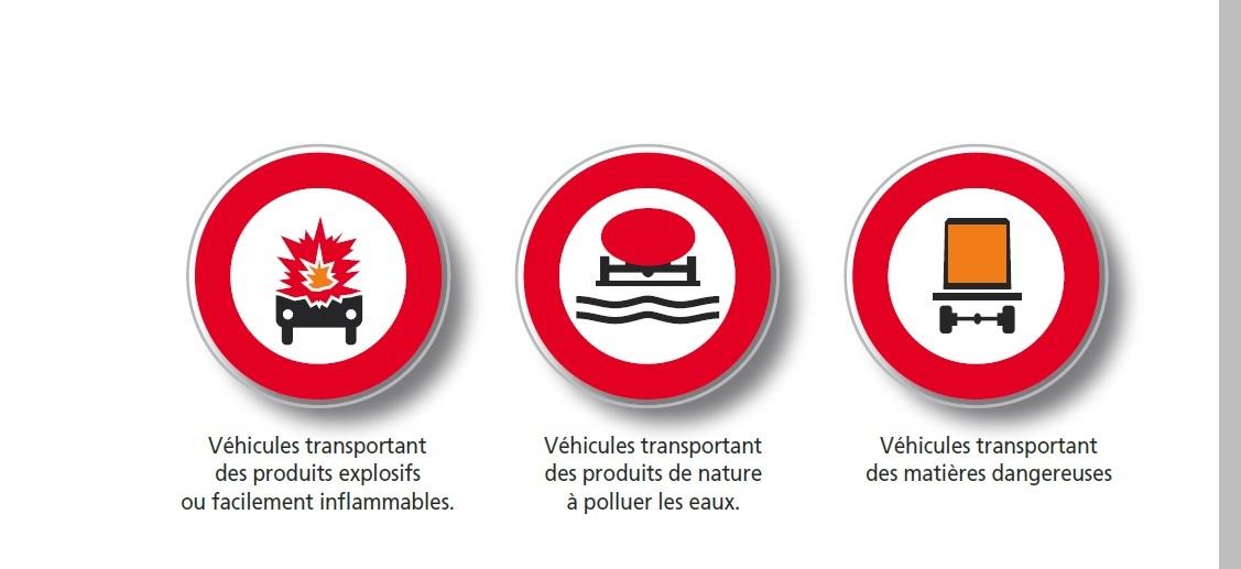 Panneaux de signalisation interdisant la circulation de certains véhicules (source  © MEDD / DPPR)