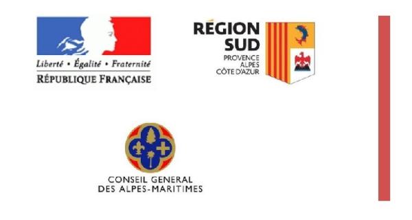 Logos des partenaires financiers du PAPI d'Intention Siagne Béal [ Etat, Conseil régional PACA et Département 06 ]